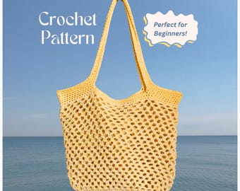 Mesh Beach Bag Crochet Pattern (PDF Download) - Beginner-Friendly Market Tote Pattern