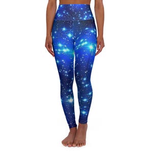 Electric Blue Galaxy Yoga Pants