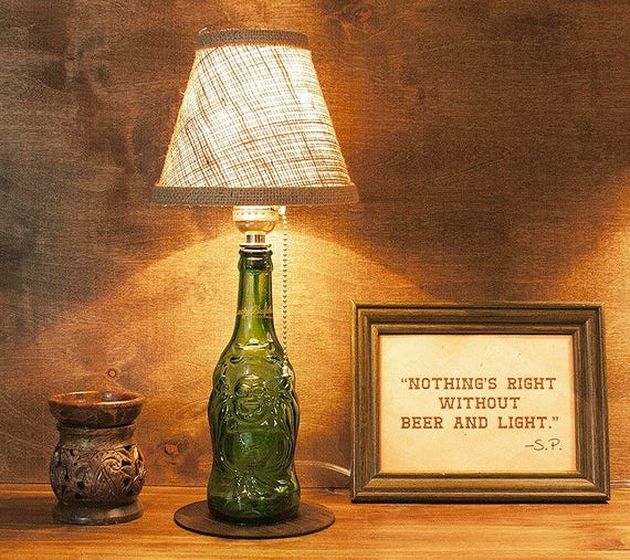 Lucky Buddha Bottle Lamp Green Enlightened Beer Gifts