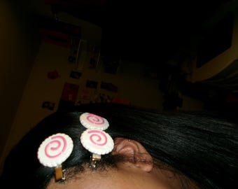 Narutomaki Hair Clip | Handmade Polymer Clay Kawaii Accessory | hair accessories | Jinistrinkets