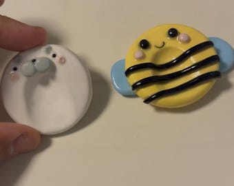 Handmade Polymer Clay Sorgen-Stein | Angst Schmuck | zappeln | Angst verringern
