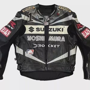 Suzuki GSXR Motorcycle Racing Biker Jacket, Genuine Cowhide Leather, CE Approved Armor Protected Riding Gear, Gift for him/her