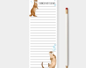 Cute Otter Note Pad, Things I Otter Do, Animal Lover Gift, Office Gift, Zookeeper Gift, Wildlife Fan, Watercolor River Otter, Funny Note Pad