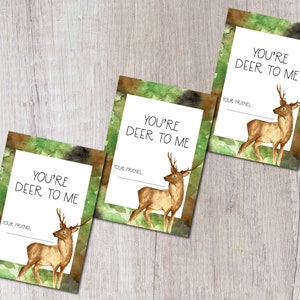 Printable Valentines Tags for Kids- Watercolor Camo/Deer