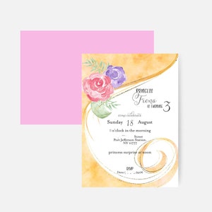 Princess Rapunzel, Fairy Tale Princess, Tangles Inspired Birthday Party Invitation for Girls