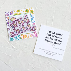 Wild Child Rainbow Leopard Print Sticker