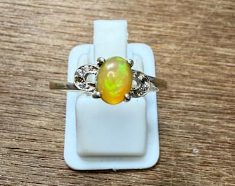Welo Ethiopian Opal Ring, 925 Sterling Silver Ring, Statement Jewelry, Natural Gemstone ring Boho Silver Ring, Gift For Her