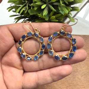 Natural Kyanite 925 Sterling Silver Earrings: Dainty Wedding Jewelry