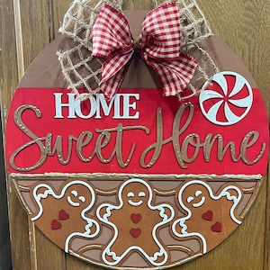 DIY Gingerbread Home Sweer Home door hanger