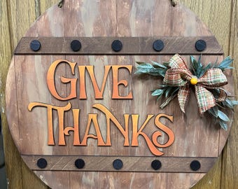 DIY Give Thanks Doo Hanger