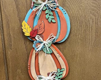 DIY Pumpkin Fall Door Hanger