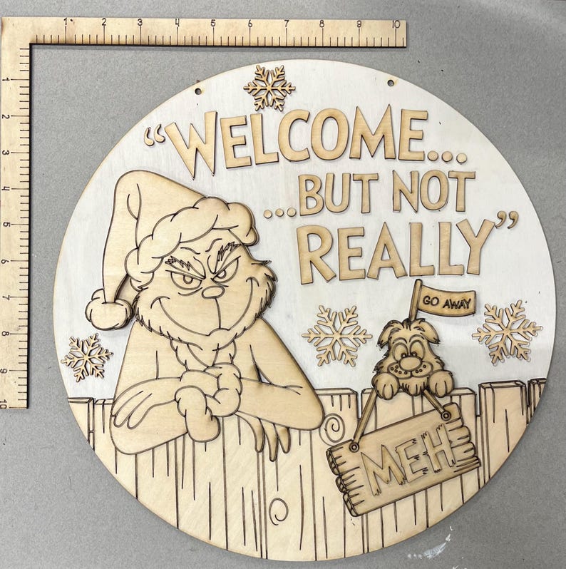 DIY Welcome but Not Really… Meh Door Hanger - Etsy
