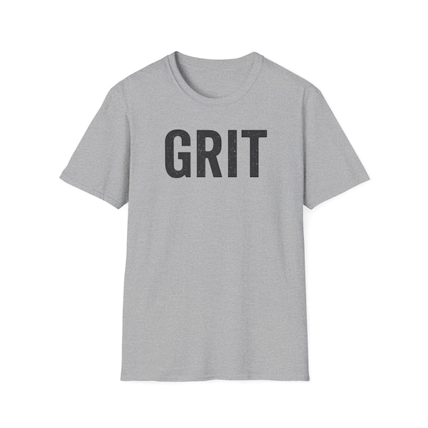 GRIT Unisex Softstyle T-Shirt, Resilient Graphic Tee, Motivational Shirt, Inspirational Apparel, Positive Vibes Top