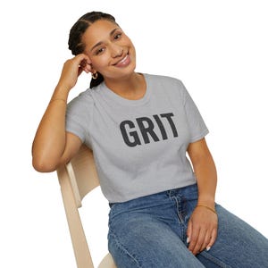 GRIT Unisex Softstyle T-Shirt, Resilient Graphic Tee, Motivational Shirt, Inspirational Apparel, Positive Vibes Top image 9