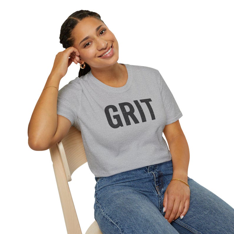 GRIT Unisex Softstyle T-Shirt, Resilient Graphic Tee, Motivational Shirt, Inspirational Apparel, Positive Vibes Top image 9