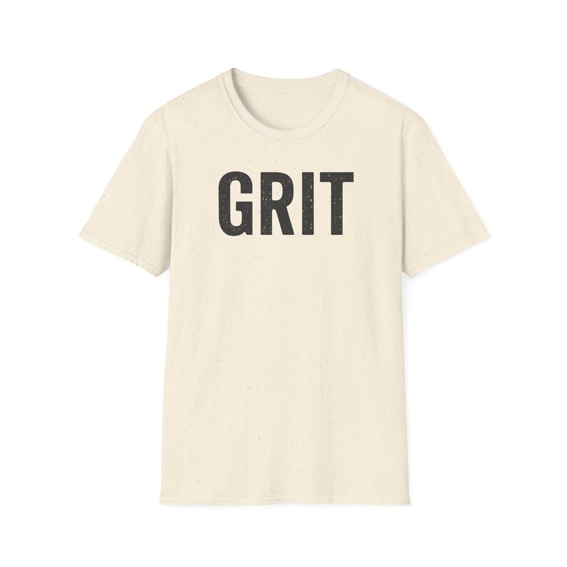 GRIT Unisex Softstyle T-Shirt, Resilient Graphic Tee, Motivational Shirt, Inspirational Apparel, Positive Vibes Top image 3