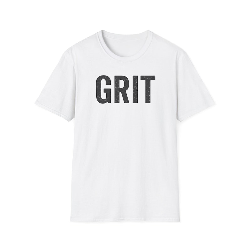 GRIT Unisex Softstyle T-Shirt, Resilient Graphic Tee, Motivational Shirt, Inspirational Apparel, Positive Vibes Top image 2