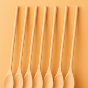 Set of 2 Natural Wooden Spoons – Eco-Friendly and Reusable Kitchen Utensils