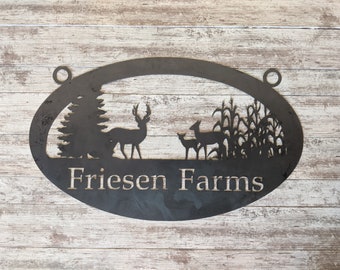 Farm Sign - Personalized Family Name Sign - Outdoors Sign, Hunting, Wedding Gift, Custom Metal Sign, Custom Farmhouse Sign, Heirloom Sign