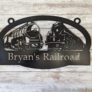 Personalized Railroad Sign - Custom Train Sign, Train Sign, Railroad Sign, Model Railroad Sign, Train Room Decoration