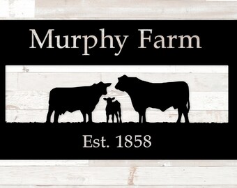 Farm Sign or Ranch Sign, Custom Name Sign, Family Name Sign, Rustic Steel Personalized Gift Vintage - Personalized Sign, Custom Metal Sign