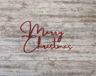 Merry Christmas Vintage Sign - Custom Metal Sign -  Cursive Sign, Christmas Craft