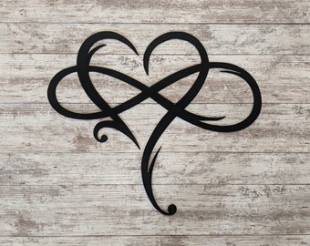Infinity Heart Sign - Custom Metal Sign, Housewarming Gift, Entryway Sign, Rustic Handmade Made To Order