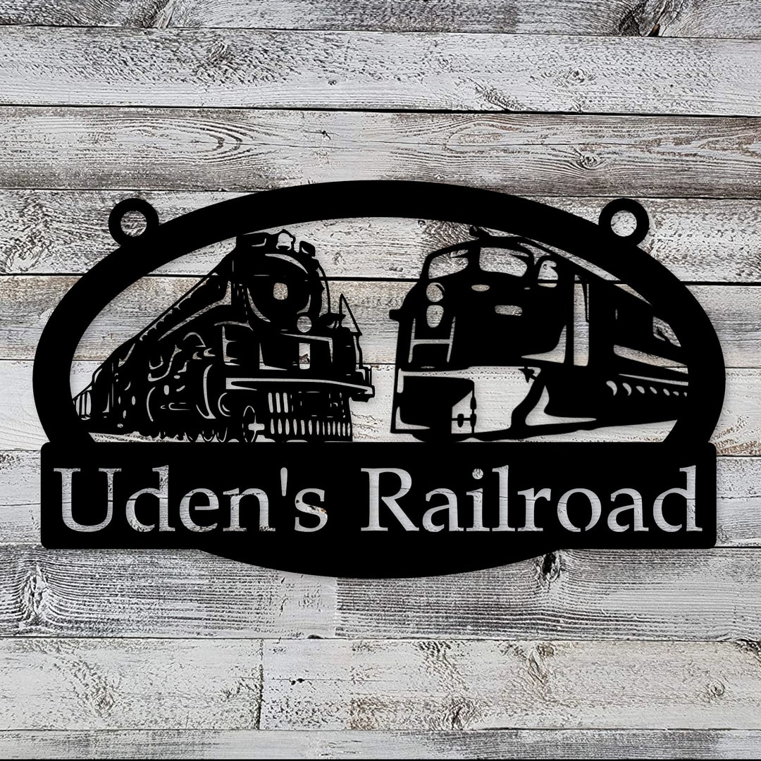 Personalized Railroad Sign - Custom Train Sign, Train Sign, Railroad ...