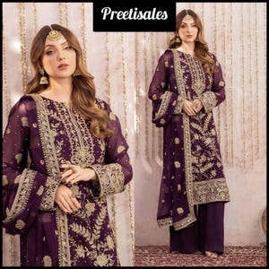 Trending Kurta Palazzo Dupata Set Beautiful Sequence Work Suit All Occasion Wear Salwar Kameez Pakistani Readymade Shalwar Suit Embroidered