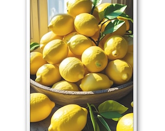 Capri Lemon Bowl Print: Italian Kitchen Wall Art (Digital Download