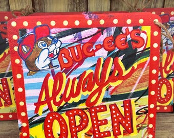 Buc-ee’s “Always Open” Cutting Board | Buc-ee Beaver Kitchen Decor | Texas Serving Board