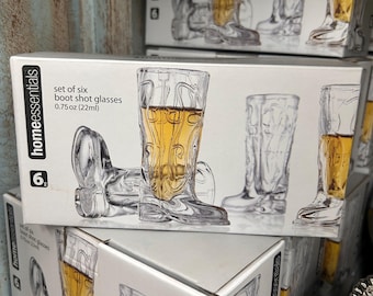 Cowboy Boot Shot Glasses | Western Party Barware, Set of 6