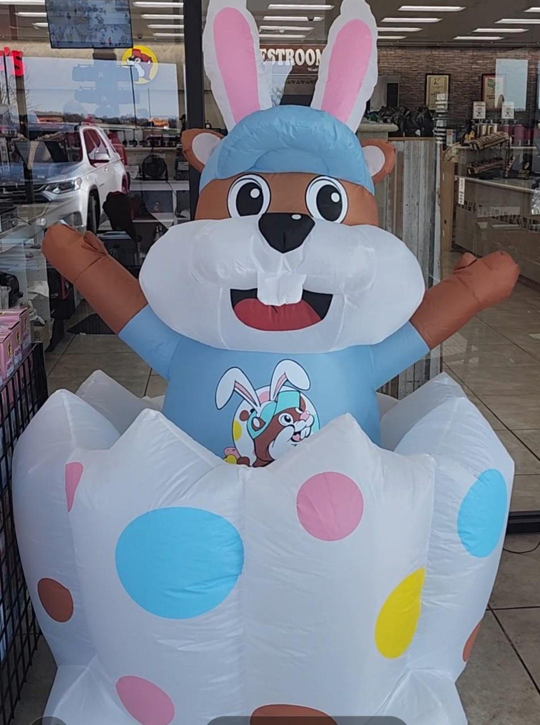 Animated Buc-ee's Easter Beaver Inflatable Yard Decoration – 72