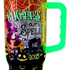 Buc-ee’s Halloween Tumbler – “Put a Spell on Me” Limited 2025 Design – Spooky Fall Pumpkin & Witch Beaver Cup