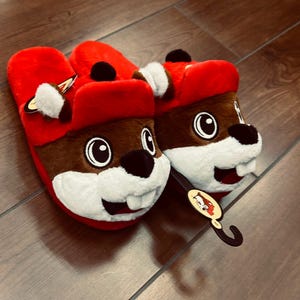 Pantuflas de peluche Buc-ee: acogedoras pantuflas de castor / Pantuflas suaves y peludas para adultos y adolescentes