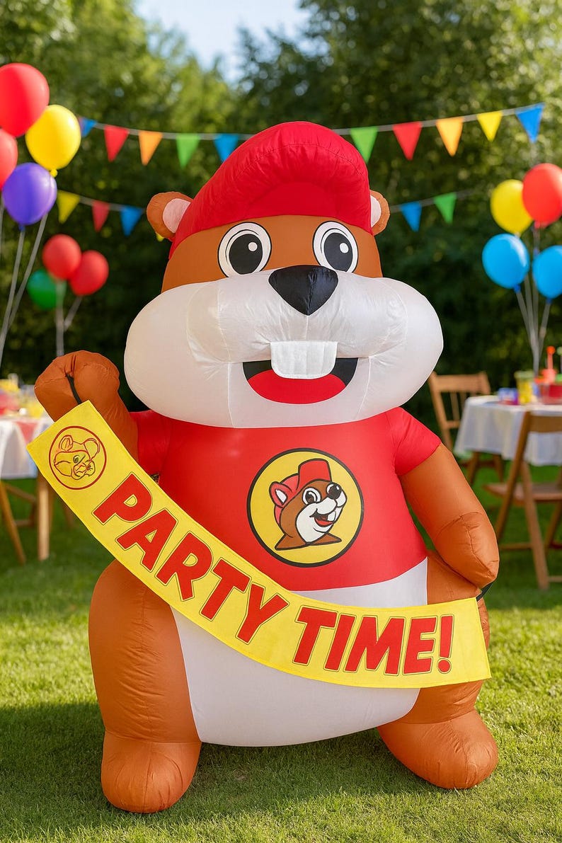 Party Time Bucee Beaver Inflatable | Large Outdoor Yard Decoration ...