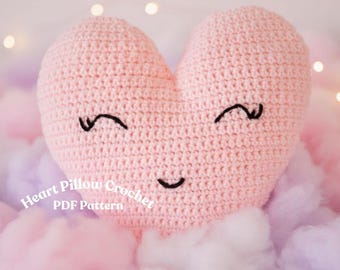 Patroon gehaakt hartkussen | Amigurumi Valentijn pdf | Eenvoudig valentijnscadeau voor in huis | Geschikt voor beginners