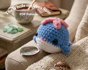 PDF gehaakt walvispatroon | Sea Star-amigurumi | Knuffel oceaandieren voor beginners | Leuk zeelevencadeau