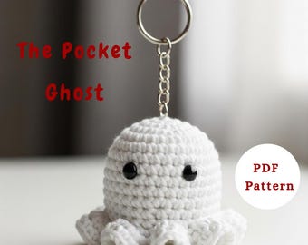 Amigurumi Ghost Crochet Pattern | No Sew Ghostie Keychain PDF | Easy Halloween Crochet for Beginners | Spooky Cute Decor