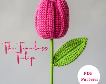 Gehaakt tulppatroon pdf | Eenvoudig haakpatroon bloemen | DIY-huisdecoratie | Handgemaakt cadeau-idee | Direct downloaden
