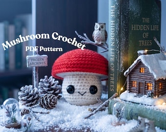 Haakpatroon paddenstoel | Amigurumi-paddenstoel pdf | Woodland-knuffel voor beginners | Cottagecore Fairycore-decorcadeau