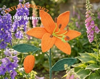 Gehaakt dagleliepatroon | Amigurumi-bloemboeket pdf | Intermediair bloemenhuisdecoratie | DIY Moederdagcadeau