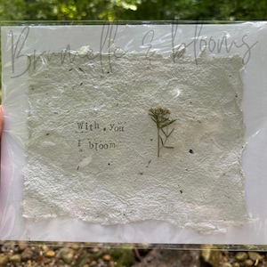 Hand Stamped Wildflower Wall Art Quote, Gifts for the Home, Intentionally Made