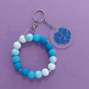 Printed Keychain – With Silicone Beads – Bag Charm – Accessory