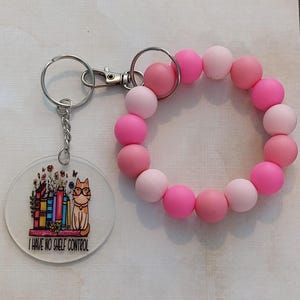 Printed Keychain – With Silicone Beads – Bag Charm – Accessory