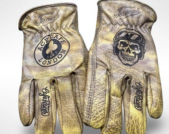 Guantes Triumph Ace Cafe London: Arte vintage y láser