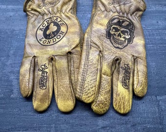 Guantes Triumph Ace Cafe London: Arte vintage y láser