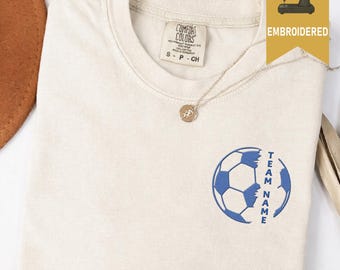 Custom Soccer Team Name Embroidered Shirt, Custom School Mascot Tee, School Logo Shirt, Team Mascot Name Shirt