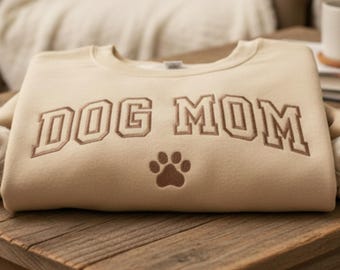 Embroidered Dog Mom Sweatshirt, Dog Lover Hoodie, Mama Sweatshirt, Mothers Day Gift, Embroidered Crewneck