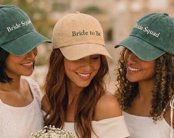 Personalized Vintage Bride To Be Embroidery Hat, Bride Squad Hat, Bridal Shower Gift, Bachelorette Party Hat, Custom Bachelorette Party Cap